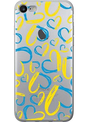 Чехол силиконовый патриотический на телефон iphone se 2020 сердца ua "5292u-2013-58250"