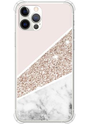 Чехол силикон с усиленными углами на телефон iphone 12 pro пастельный мрамор "4342sp-2052-58250"