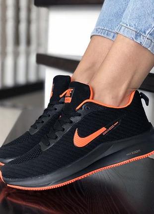 Nike flyknit lunar 3 чорні з помаранчевим
