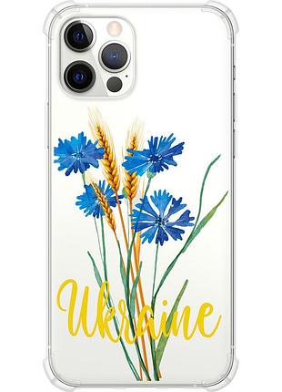 Чехол силикон с усиленными углами патриотический на телефон iphone 12 pro ukraine v2 "5445sp-2052-58250"
