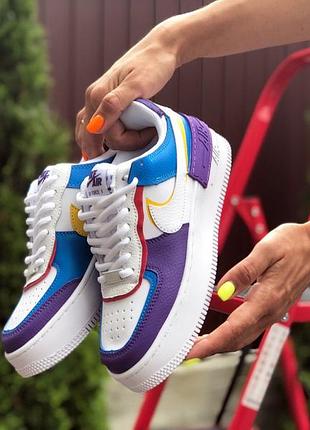 Nike air force 1 shadow білі з фіолетовим