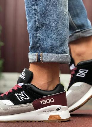New balance 1500 сірі з чорнимбордові
