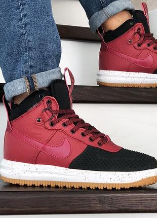 Nike lunar force 1 duckboot червоні з чорним