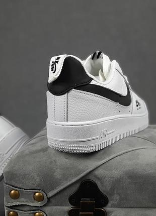 Nike air force 1 белые с черным низкие