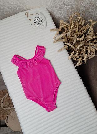 Яркий розовый слитный купальник от primark 3-4 года (98-104)