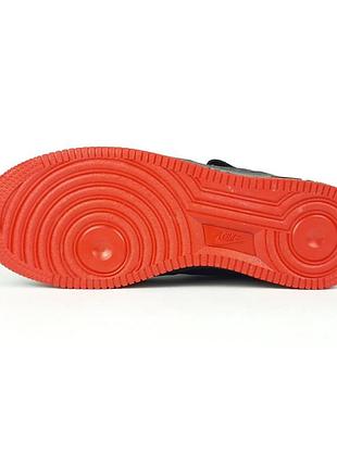 Nike air force 1 высокие черные с красным