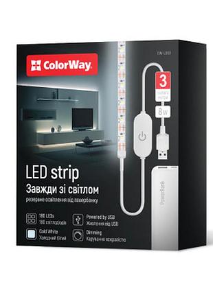 Светодиодная лента colorway led 3м з живленням від usb (cw-ld03)