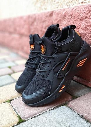 Nike huarache fragment design черные с оранжевым