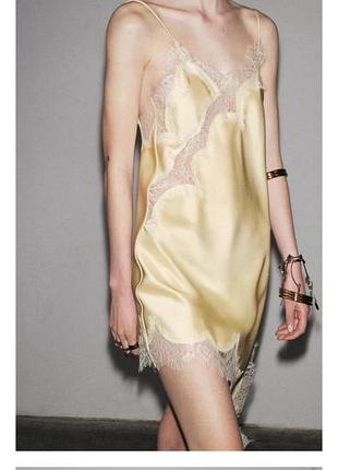 Zara асиметрична сукня zw collection з мереживом