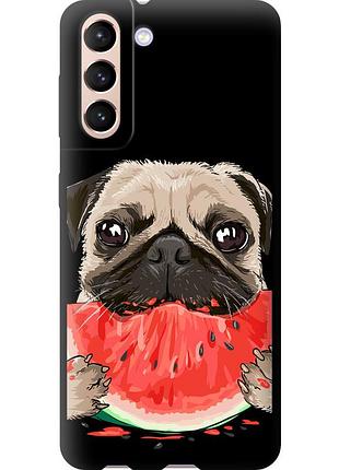 Чехол tpu на телефон samsung galaxy s21 мопс и арбуз "4665b-2114-58250"