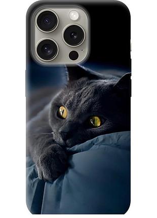 Чохол силіконовий на телефон iphone 15 pro димчастий кіт "825u-3096-58250"