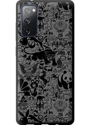 Чехол tpu на телефон samsung galaxy s20 fe g780f чёрно-серый стикер бомбинг "2432b-2075-58250"