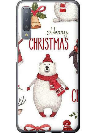 Чехол силиконовый на телефон samsung galaxy a7 (2018) a750f merry christmas "4106u-1582-58250"