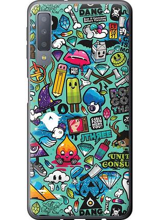 Чехол силиконовый на телефон samsung galaxy a7 (2018) a750f стикер бомбинг 1 "693u-1582-58250"