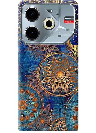 Чехол силиконовый на телефон tecno pova 6 neo золотой узор "678u-3753-58250"