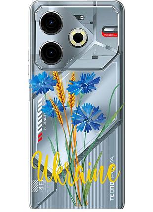 Чехол силиконовый патриотический на телефон tecno pova 6 neo ukraine v2 "5445u-3753-58250"