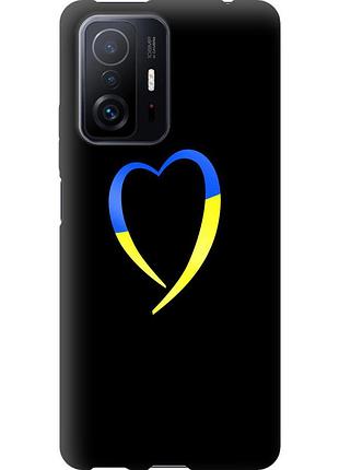 Чохол tpu патріотичний на телефон xiaomi 11t pro жовто-блакитне серце "885b-2552-58250"