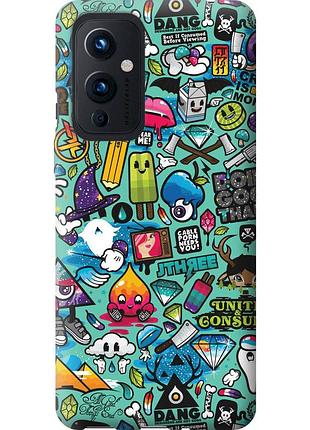 Чохол 2d пластиковий на телефон oneplus 9 стікер бомбінг 1 "693t-2249-58250"