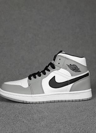 Nike air jordan 1 белые с серым sin