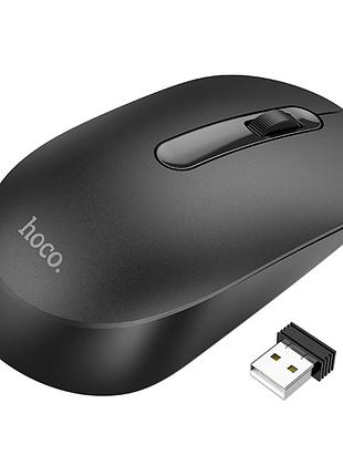Беспроводная оптическая мышка hoco gm14 platinum подключение 2.4g, 1200 dpi, кнопка 3d черный