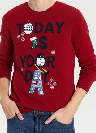 Новогодний мужской свитер lc waikiki , светр новорічній