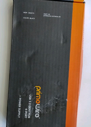 Активный usb 3.2 gen 1 хаб primewire на 4 порта с блоком питания.