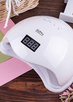 Светодиодная лампа для маникюра sun 5 48w с дисплеем и сенсором, uv лампа