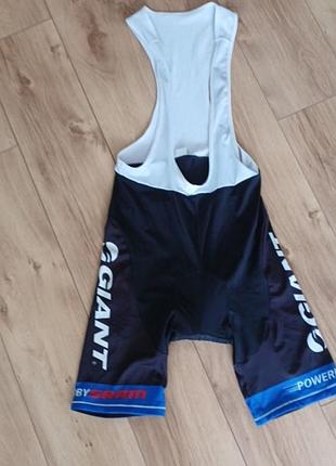 Чоловічі велошорти-біби giant shimano team 2014 року чорного кольору з білими бретелями