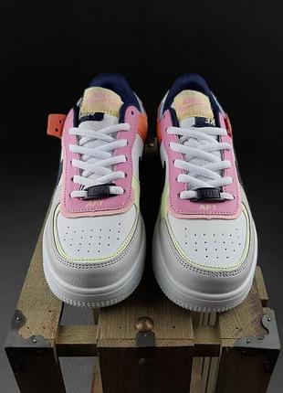 Nike air force 1 shadow белые цветные