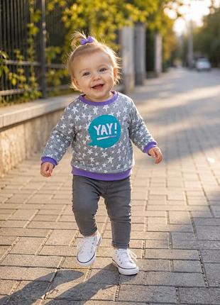 Стильний набір на 12-18 міс фірмовий світшот двухнитка converse all star та сірі джинси