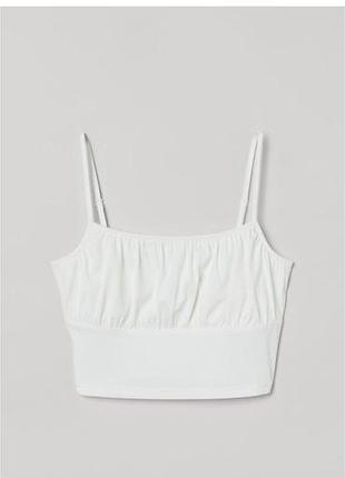 Білий кроп топ h&m на бретельках