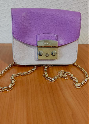 Furla кожаная женская сумка кросс-боди