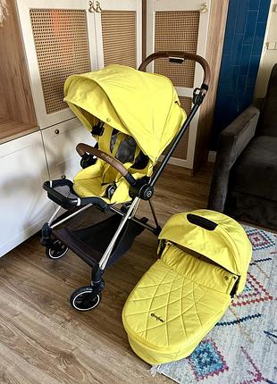 Коляска 2 в 1 cybex mios lux mustard yellow люлька+прогулка