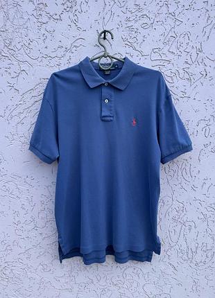 Синя чоловіча футболка поло polo ralph lauren оригінал