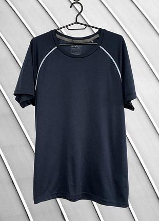 Чоловіча темно-синя футболка mountain warehouse quick dry розмір l спортивна футболка з uv захистом рефлективні вставки маунтін варехаус оригінал l