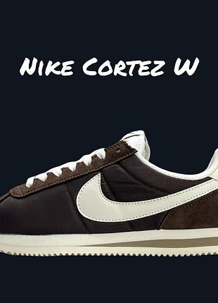 Женские кроссовки nike cortez w brown white