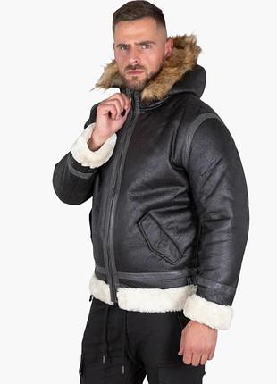 Куртка мужская| alpha industries hooded bomber b3 fl black| 128104-03