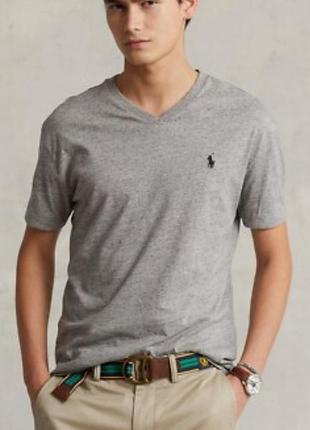 Сіра чоловіча футболка polo ralph lauren