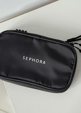 Sephora чорна дорожня косметичка органайзер клатч сумка пенал для косметики