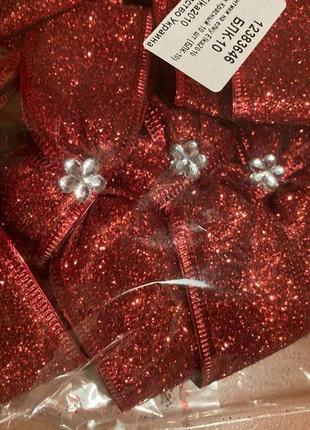 Набор 10 шт красивые красные декоративнык бантики 12 -14 см