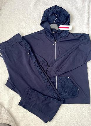 Костюм новий трикотаж синій жіночий р xl- xxl