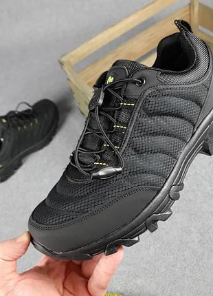 Merrel1 vibram чёрные с салатовым