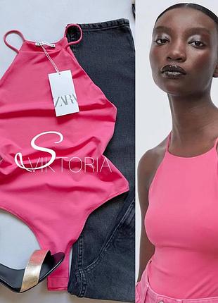 Рожевий боді халтер zara