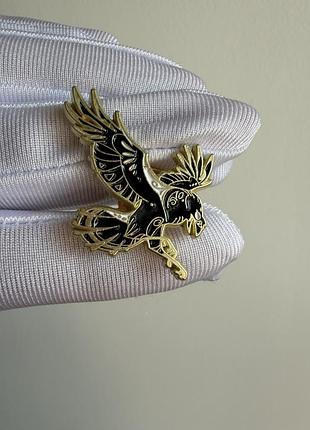 Пін значок металевий брошка «містичний крук» — fantasy raven pin у готичному стилі