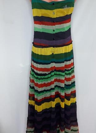Длинное платье сарафан разноцветный  desigual (размер 34-36)4 фото