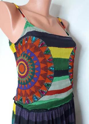 Длинное платье сарафан разноцветный  desigual (размер 34-36)8 фото