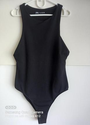 Молодежное боди внизу на кнопки с двойной тканью на груди и спине zara туречки