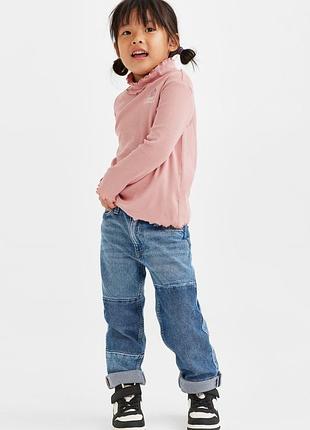 Стильные джинсы h&amp;m с оригинальными вставками 7-8 лет, идеальное состояние