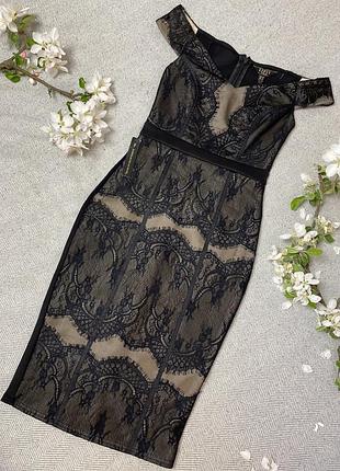 🖤 чорна мереживна сукня lipsy london (р. 34 / xs)