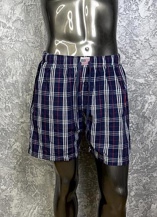 U.s. polo assn шорты xl размер клетчатые синие